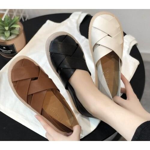 Leather flats ladies Oxford shoes loafers solid white shoes women new arrival casual flats woman shoes