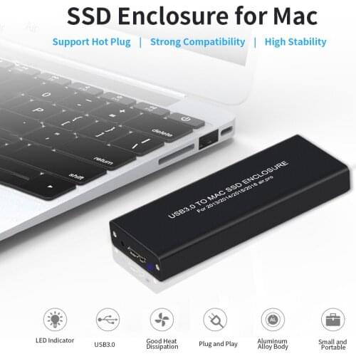 USB3.0 to Mac SSD Enclosure USB3.0 Aluminum Alloy SSD Enclosure for 2013/2014/2015 MacBook Air/Pro/Retina for Apple SSD Case Box