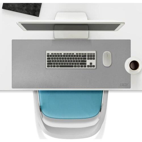 Desk Pad Protecter 100*40cm, CACOY Artificial Leather Desk Mat Desk Mat Blotters for Desktops and Laptops- Grey
