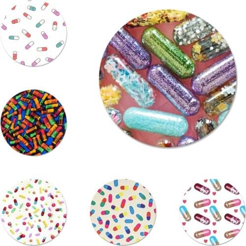 58mm Medical Pills Icons Pins Badge Decoration Brooches Metal Badges For Backpack Decoration