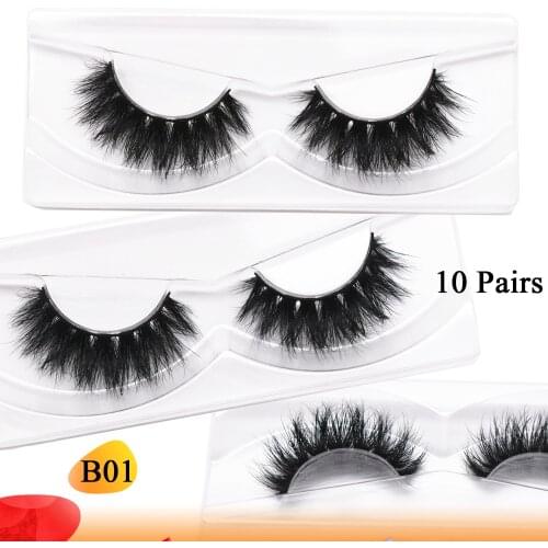 10 pairs Lashes Wholesale Eyelashes 3D Mink Lashes Natural False Eyelash Handmade Long Lasting Lashes 5D Mink Eyelashes in Bulk
