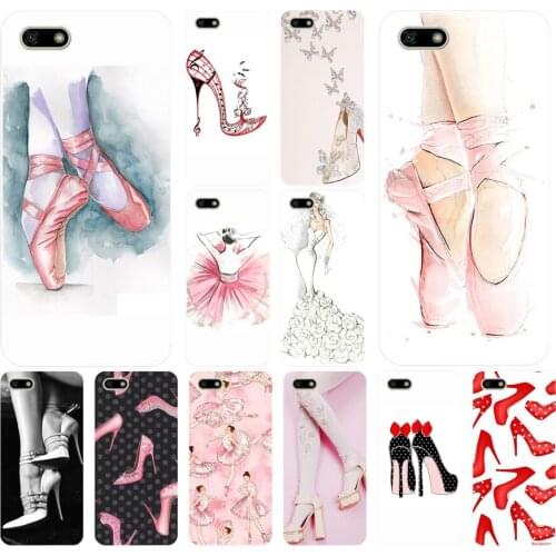 165FG High heels heeled shoes ballerina Soft Silicone Tpu Cover Case for huawei Honor 7a 5.45 pro 5.7 7c 7x y5 2018 case