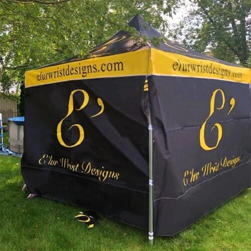 3m x 3m Aluminum Frame Pop Up Gazebo 4pcs Full Walls Dye-Sublimation Printed Wedding Party Marquee Tent Promoted Event Canopy