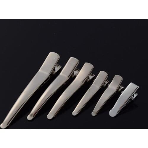 30pcs Metal Hair Clips Single Prong Alligator Hairpin With Teeth Blank Crocodile Clamp Setting Making Base For Diy Hair Clips