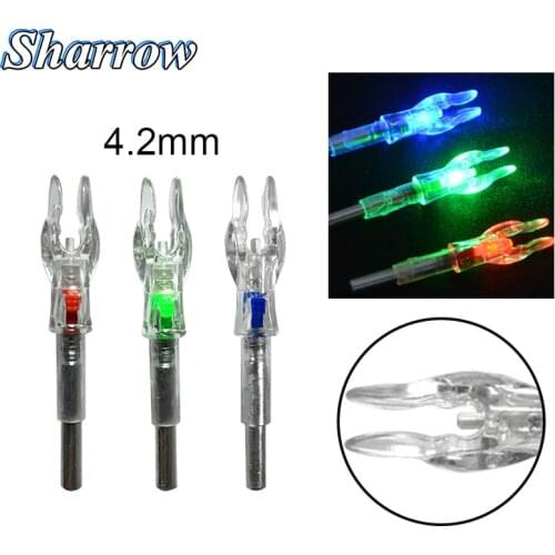 3/6pcs Automatically Luminous High Quality Hunting Shooting Fit 4.2mm Arrow Shaft Lighted Bow LED Glowing Arrow Nock Tail