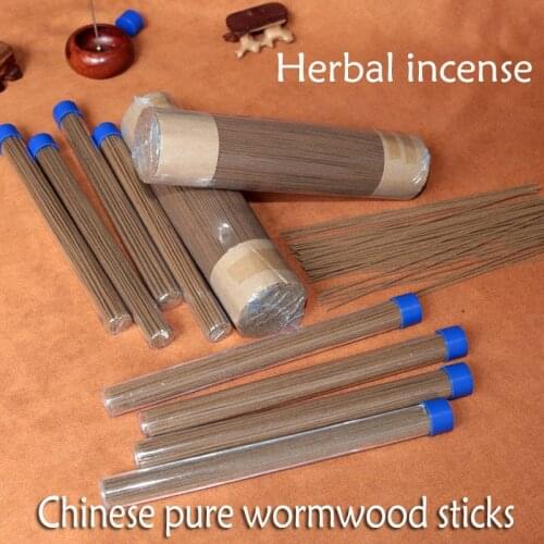 60pcs natural Chinese wormwood herbal incense sticks air cleaning health incenso expel insects indoor bedroom pure powder make