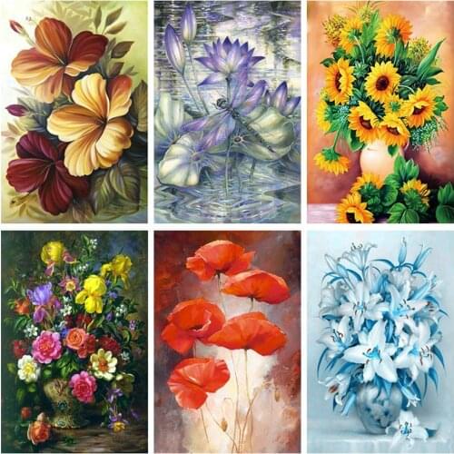 DIY Flower 5D Diamond Painting Diamond Embroidery Rhinestones Cross Stitch Mosaic Paintings Home Decor Gift