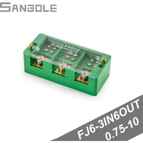 Terminal Block Row Three In Six Out Wire Connection Terminal Box 3 Phase 6 Position Table Line Distribution Box