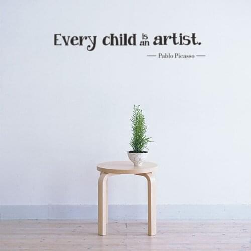 Buautiful Every Child Is An Artist Wall Stickers Vinyl Removable Kids Bedroom Wall Decals