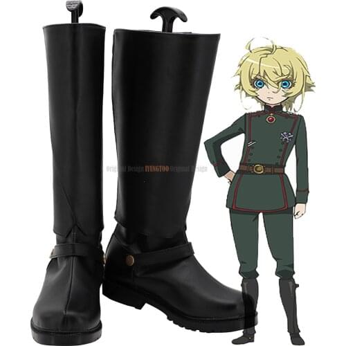 Tanya von Degurechaff Shoes Cosplay Youjo Senki: Saga of Tanya the Evil Tanya Black Cosplay Boots Fashion Shoes Custom Made