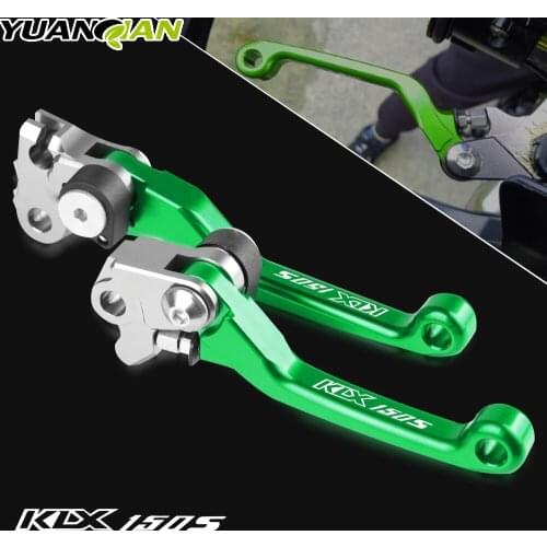 CNC Aluminum Motorcycle Green 2pcs Left Right Brake Clutch Lever For Kawasaki KLX150S KLX 150S KLX150 S 2009-2013 2010 2011 2012
