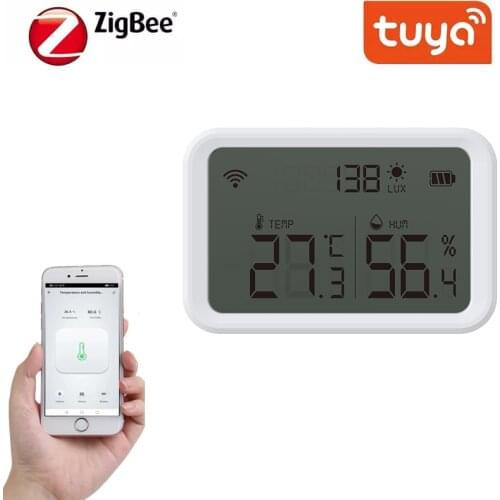 Tuya ZigBee Smart Home Temperature And Humidity Sensor With LCD Screen One-click Linkage Home Automation Security Alarm Tuya Sen