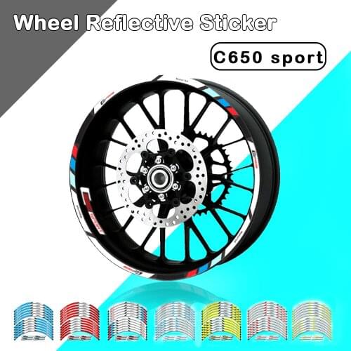 FOR BMW C650SPORT C650GT C650 GT Sport Motorcycle Decorative Stripe Sticker Front Rear Wheel Reflective Decal Accessories