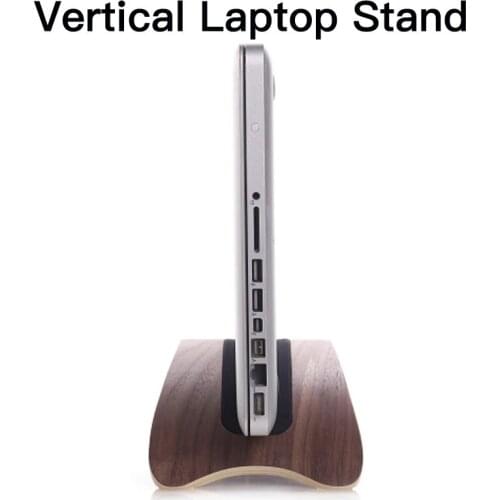 Wooden Vertical Desktop Laptop Stand Holder Base Bracket for 13.3/15.4/16inch Macbook Pro 11.6/13.3inch Macbook Air