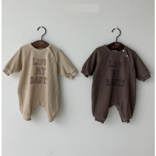 Autumn Newborn Toddler Baby Long Sleeve Romper Girls And Boys Rompers Fashion Letter Print Jumpsuit Lovely Infant Clothes 0-24M