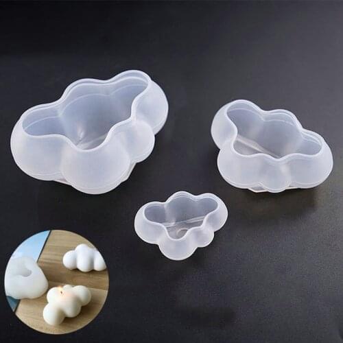 Mold 3D Craft Aromatherapy Candles Clouds Soy Soap Mould Shape DIY Cube Candle
