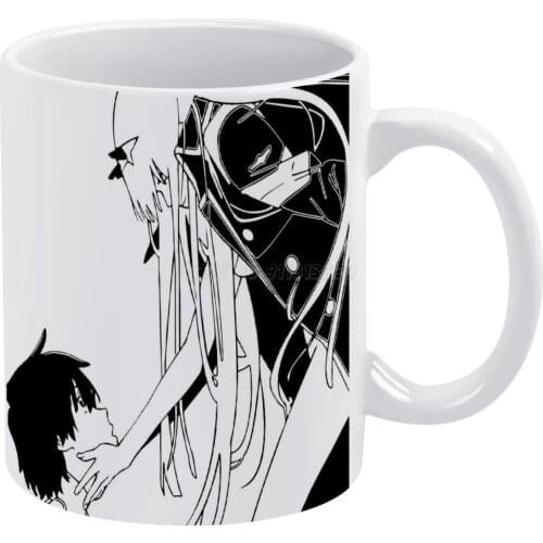 Darling in The Franxx-Kiss of Death Revers White Mug Ceramic Mug Creative Mug Darling in The Franxx 2 Hiro Darling Zero Two Fran