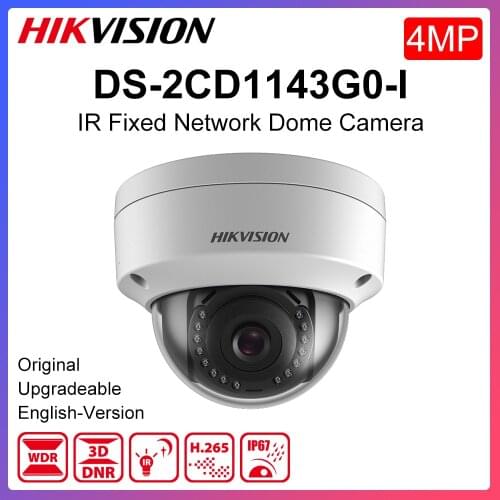 Original hikvision Dome ip Camera DS-2CD1143G0-I 4MP Fixed IP67 support PoE Hik-Connect APP Outdoor IR Range 30m