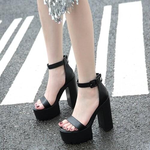 Summer Shoes Fashion Solid Color Casual Open Toe High Heel Fish Head Pumps Women Female Leather Sandals plus big size YMB241
