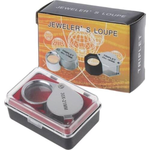 Jewelry Diamond Eye Loupe Magnifier Magnifying Glass Triplet Jewelers 30x21mm