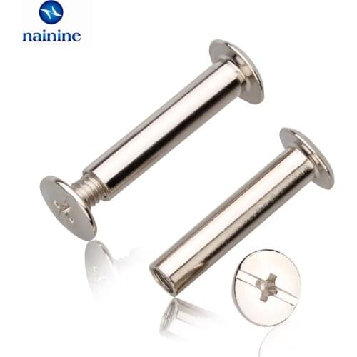 [M5*5-100mm] Nickel Plated Picture Book Binding Screw Nail Recipes Albums Butt Semi-tubular Rivet Leaflet B126
