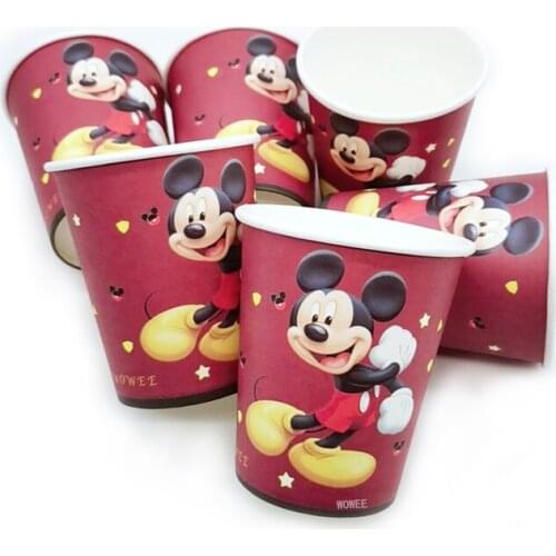 Mickey Mouse Party Supplies Napkins Cups Plates Balloon Straw Candles Popcorn Forks Mickey Birthday Party Decorations Kids