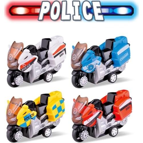 Mini Alloy Police Motorcycle Motorbike Pull Back Model Kids Toy Table Decor