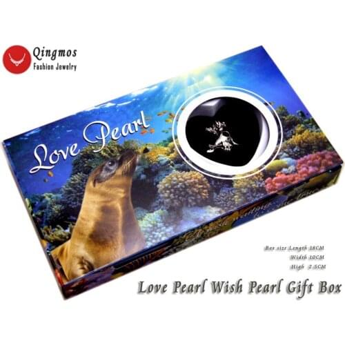 Qingmos Trendy Wish Pearl 20*25mm Sea Lion Cage Chokers Necklace for Women & Oyster Love Pearl Pendant & Necklace Chain-who3659