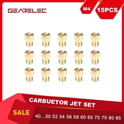 15pcs carbuetor jet set M4 Thread 40 44 46 48 50 52 54 56 58 60 65 70 75 80 85 for Hercules Prima Puch Bing Kreidler Zündapp