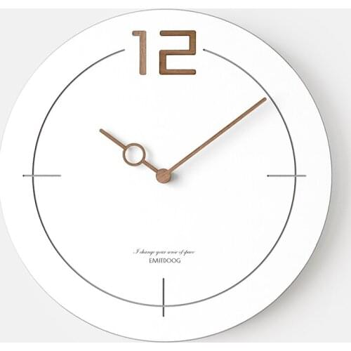 Creative Simple Wall Clock Modern Design Wooden Living Room Silent Wall Clock Rural Round Office Wandklok Home Decor AD50WC