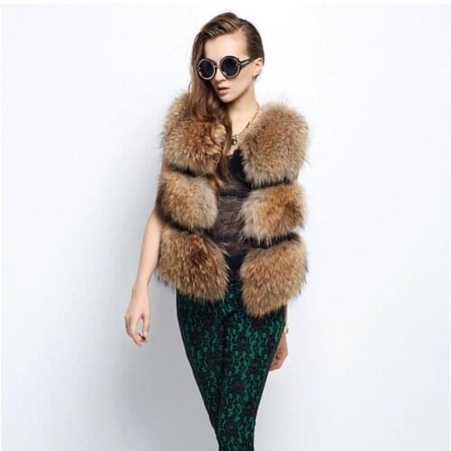 New haining raccoon hair fur waistcoat coat for women fur coats winter coat women winter coats women fur jacket women