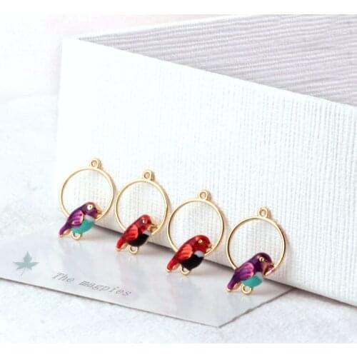New arrived 30pcs/lot birds modeling alloy drop oil material charms diy jewelry earrings/bracelet pendants accessory