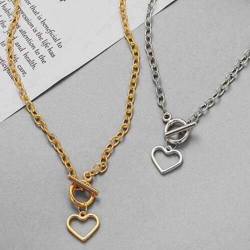 Necklace heart Metal i Love you Necklace Ladies Jewelry Gift Choker Jewelry Luxury buckle necklace for Couples