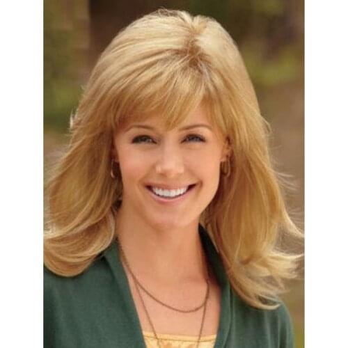 100% Indian Human Hair Lace Front Wig Elegant Long Wavy Bouncy Venation Hairstyle Wig About 18 Inches