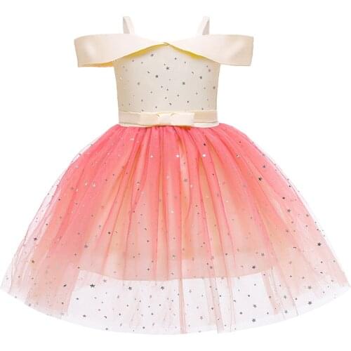Sequin Flower Girls Dresses for 3-10Y Girls Children Tutu Elegant Party Wedding Princess Dress Christmas Prom Ball Gown Clothing