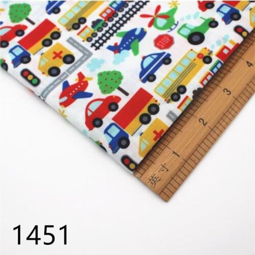 Half yard 45*140cm cartoon car Tissue Kids Home Textile polyester cotton fabric mask 1451