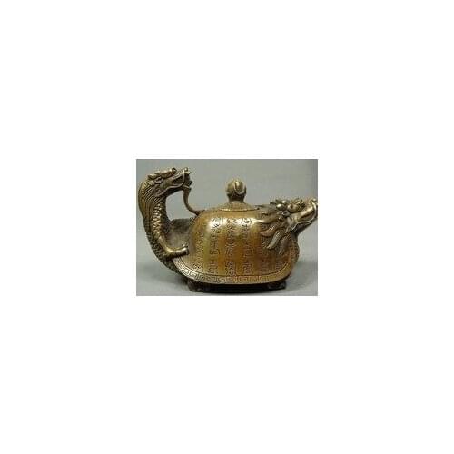 Christmas decorations for home+ Chinese Old Copper Handwork Dragon Tea Pot Free Shipping