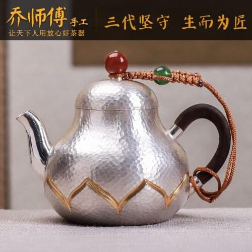 Joe teacher manual Japanese silver pot of 999 sterling silver teapot tea kungfu tea pot, kettle in hand