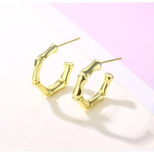 LOOXI Fashion Simple C Shape Women Earrings For Women High Quality Smooth Copper Metal Women Earrings Accessories Jewelry Gift