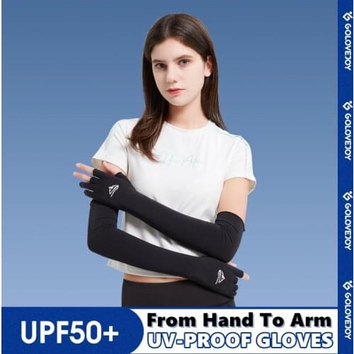 Sunscreen Arm Sleeve Gloves Driving Summer Cycling Fishing Anti-UV Quick Dry Non-slip Sports Three Finger Cut Sports Gloves