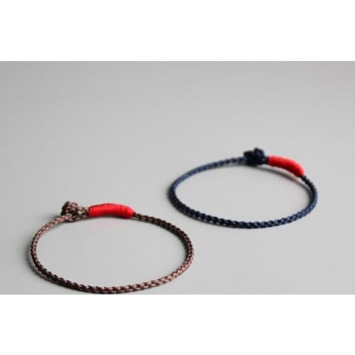 Handbraided Super Thin Rope Knots Bracelet Original Design Tibetan Buddhist Blessed Matching Couple Wrist Jewelry delicate Gift