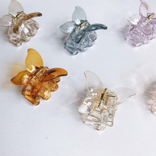 Butterfly Shaped Hair Claws Clamp Women Resin Hairpins Acrylic Acetate Colorful Transparent Hair Crabs Clips Hair Accessories
