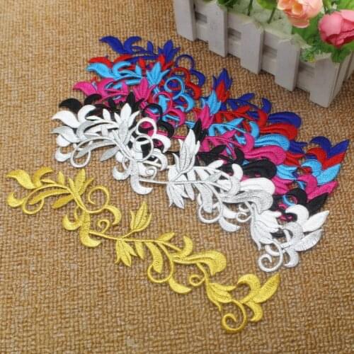 Gold Cosplay Costumes Appliques 10 Pieces Golden Embroidery Patches Iron On Gold 25cm*6cm