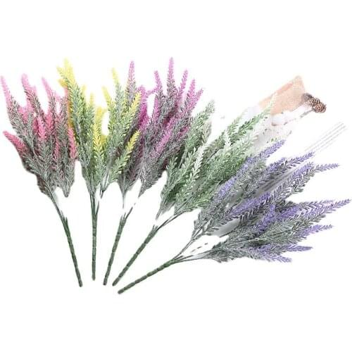 1 Bouquet Artificial Lavender Flowers Home Wedding Party Decoration Flowers Plastic Simulation Lavender Flower Pots Decorative