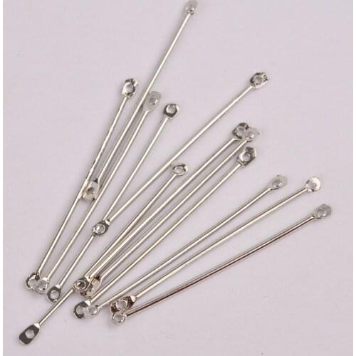 1000pcs Rhodium Plated 40mm Bar Shape Connectors Earring Connectors Diy Accessories For Earrings Jewelry Making Materials