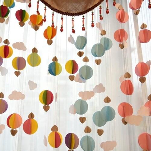 2.5m 3D Paper Garland Clouds Love Heart Banner Childrens Valentines Day Wedding Baby Birthday Party Decoration Bunting