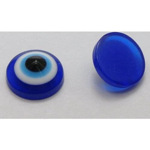 200 Pcs/Pack Acrylic Blue Flatback Kabbalah Evil Eye Gems 9mm