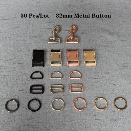 50 Pcs/Lot 32mm Metal Safety Strong Clips Lobster Clasp Dog Leash Carabiner Snap Hook DIY Key Chain Bag 32mm7826