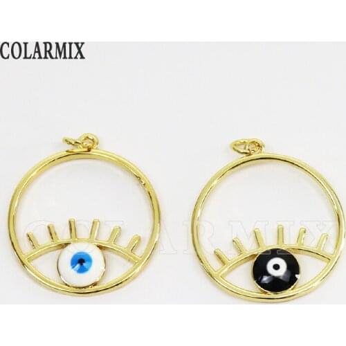 6 Pcs Enamel Neon Eyes Pendant Jewelry Charms Jewelry Pendant Accessories Necklace Pendant 51802