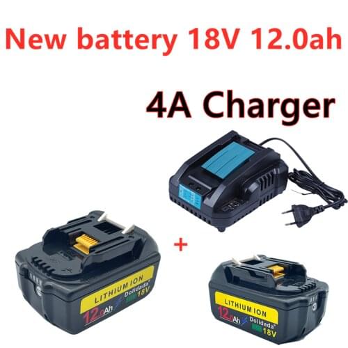 2021 new bl1860 rechargeable battery 18V 12000mah Makita Li ion 18V battery bl1840 bl1850 bl1830 bl1860b LXT 400 + charger